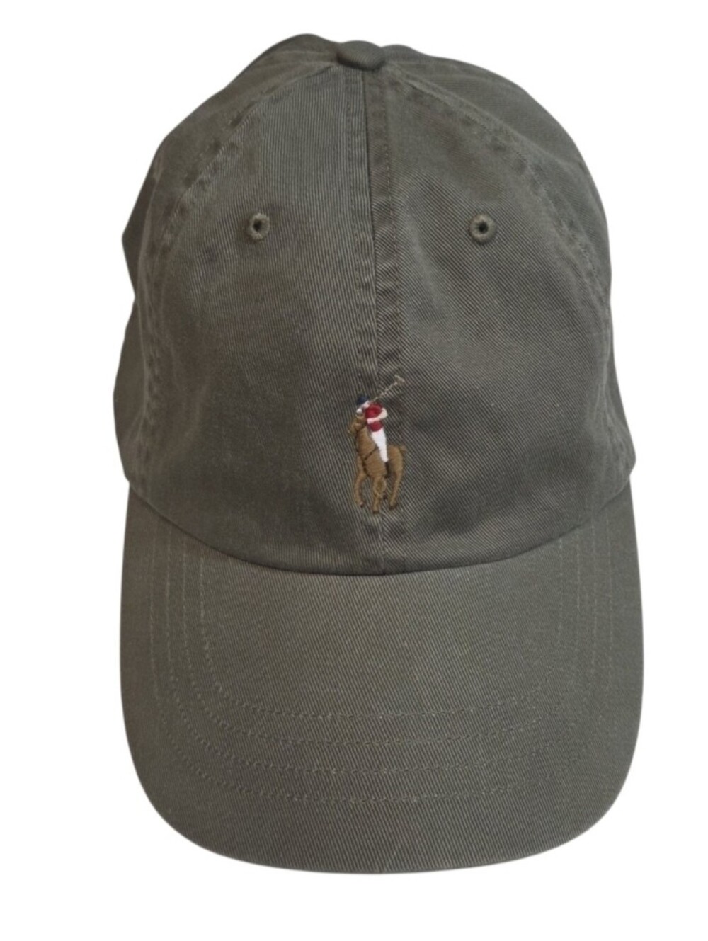 Polo Ralph Lauren Cap Olive Green Flesh Pony Baseball Cap Hat One Size